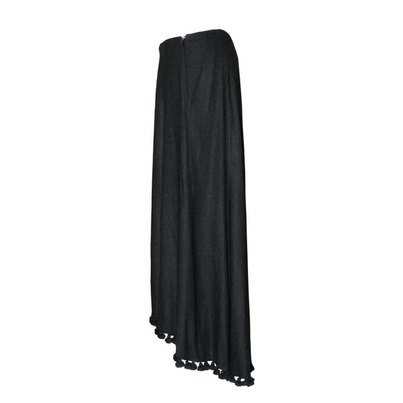 FIGUE “MATADOR” TASSEL-EMBELLISHED SILK-BLEND BLACK MAXI SKIRT SZ 4 NWT - Picture 1 of 6